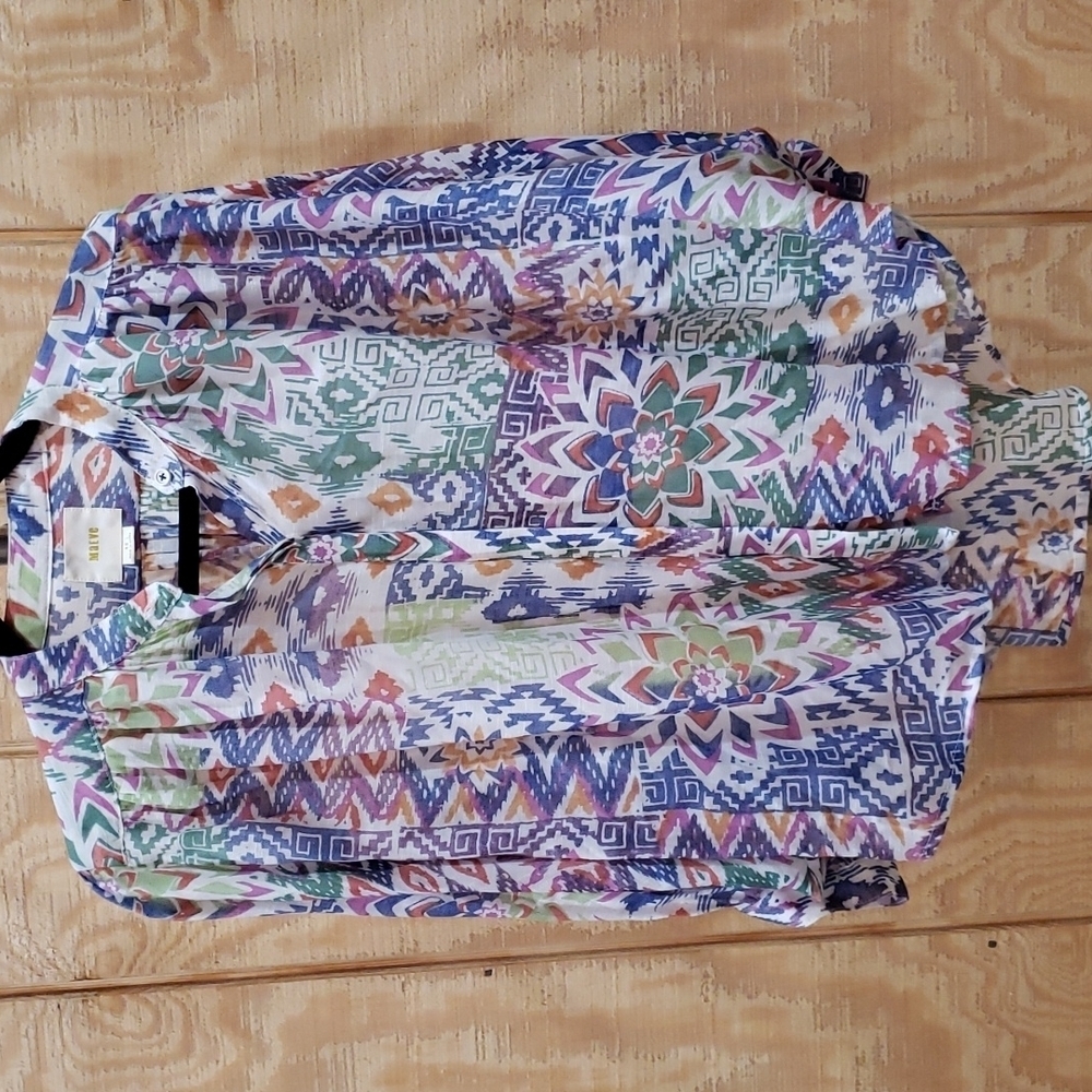 Anthropologie Maeve Brynna Multi Color Ikat Print Dolman Sleeve Top Size…